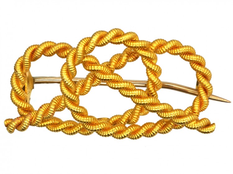 Victorian 15ct Gold Lover's Knot Brooch