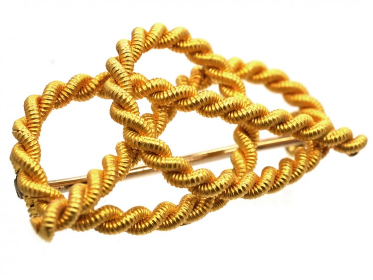 Victorian 15ct Gold Lover's Knot Brooch