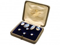 Edwardian 9ct Gold & Moonstone Dress Set In Original Case