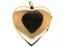 Edwardian 15ct Gold Heart Locket Set With a Diamond