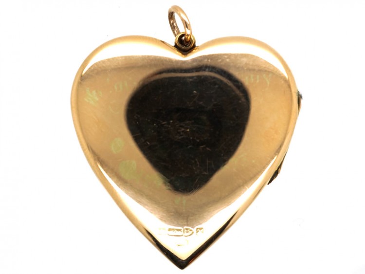 Edwardian 15ct Gold Heart Locket Set With a Diamond