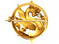 French 18ct Gold & Diamond Set , Nineteenth Century Dragon Brooch