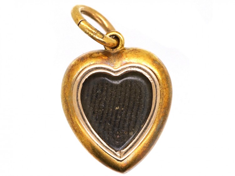 Edwardian 15ct Gold, Turquoise & Natural Split Pearl Heart Pendant