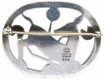 Silver Kneeling Fawn Brooch By Georg Jensen