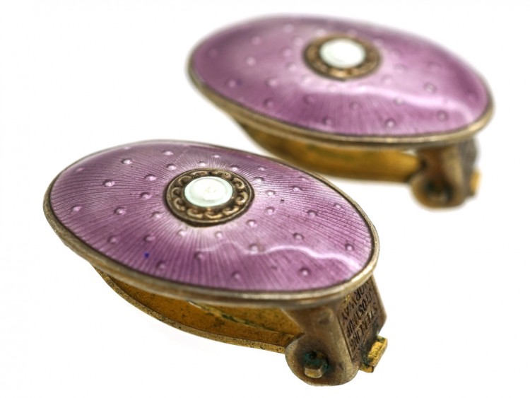 Silver & Enamel Earrings by J. Tostrup