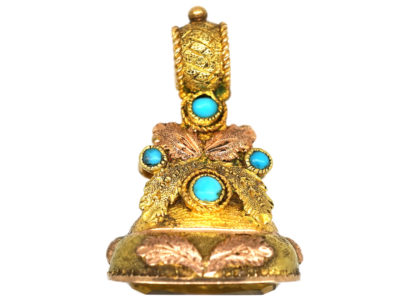 Regency Two Colour 15ct Gold Seal With Mary Engraved on a Citrine Base