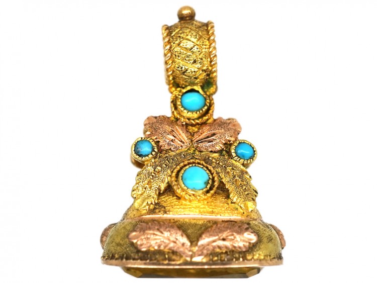 Regency Two Colour 15ct Gold Seal With Mary Engraved on a Citrine Base