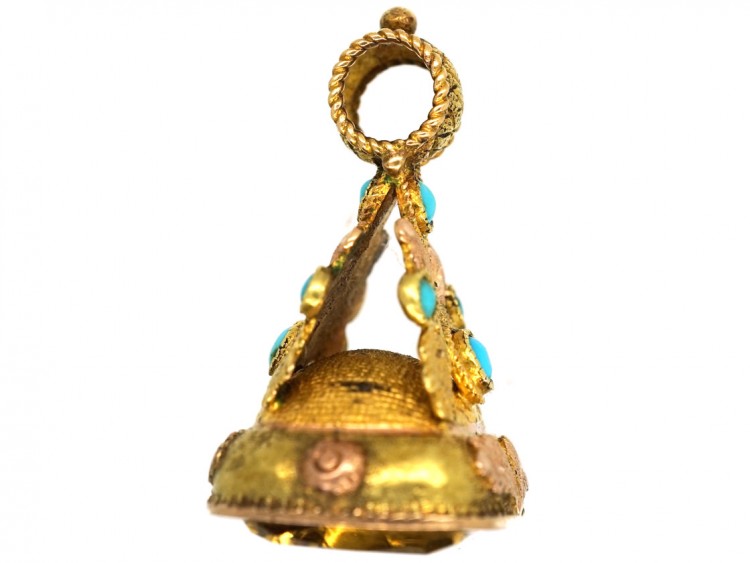 Regency Two Colour 15ct Gold Seal With Mary Engraved on a Citrine Base