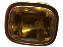 Regency Two Colour 15ct Gold Seal With Mary Engraved on a Citrine Base