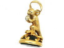 Victorian 15ct Gold Monkey Seal With a Bloodstone Base Engraved Emeline