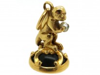 Victorian 15ct Gold Monkey Seal With a Bloodstone Base Engraved Emeline