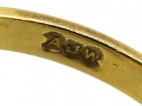 18ct Gold, Emerald & Diamond Rectangular Ring