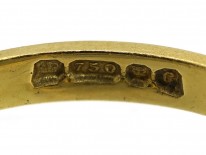 18ct Gold, Emerald & Diamond Rectangular Ring