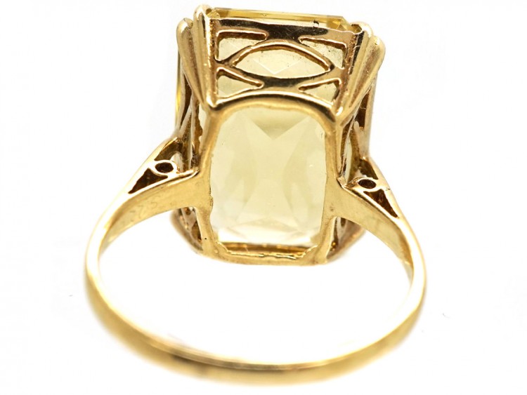 9ct Gold & Rectangular Citrine Ring