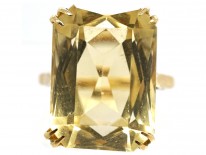 9ct Gold & Rectangular Citrine Ring