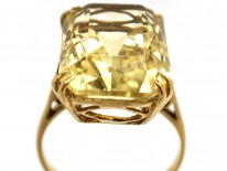 9ct Gold & Rectangular Citrine Ring
