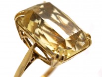 9ct Gold & Rectangular Citrine Ring