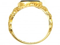 Victorian 18ct Gold & Shield Shaped Bloodstone Signet Ring