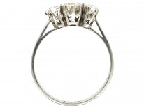 Art Deco Platinum Three Stone Diamond Ring
