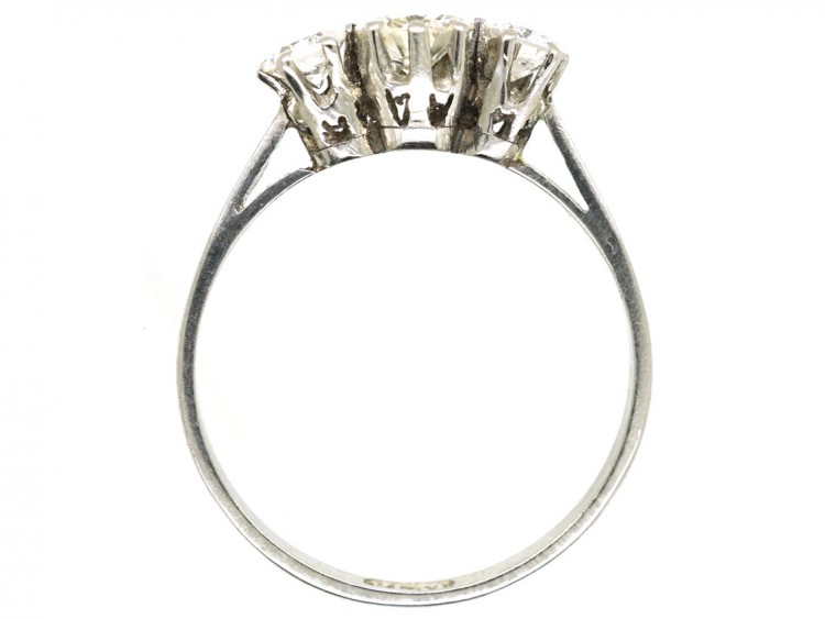 Art Deco Platinum Three Stone Diamond Ring