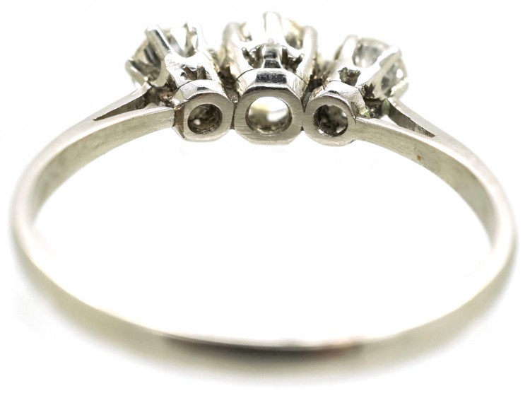 Art Deco Platinum Three Stone Diamond Ring