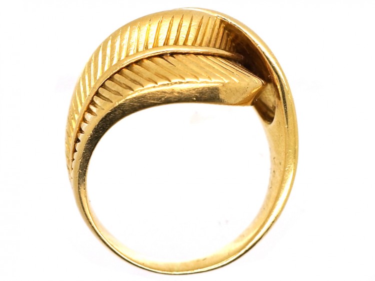 18ct Gold Van Cleef & Arpels Double Leaf Twist Ring