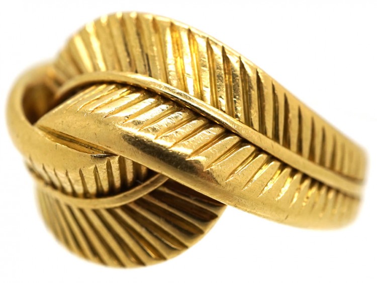 18ct Gold Van Cleef & Arpels Double Leaf Twist Ring