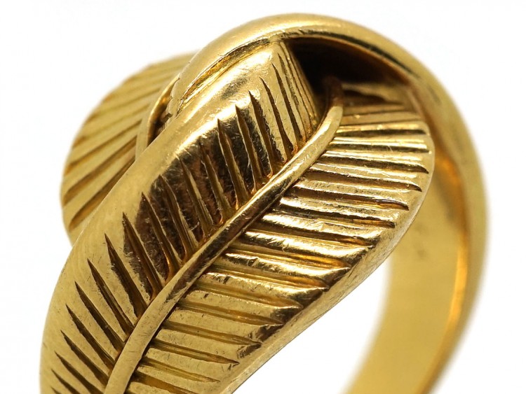 18ct Gold Van Cleef & Arpels Double Leaf Twist Ring
