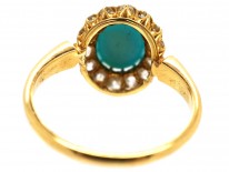 Edwardian 18ct Gold, Turquoise & Diamond Ring