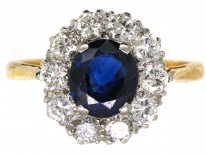 18ct Gold, Sapphire & Diamond Cluster Ring