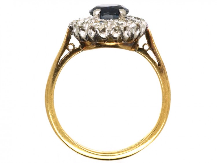 18ct Gold, Sapphire & Diamond Cluster Ring