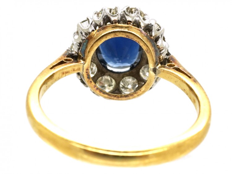 18ct Gold, Sapphire & Diamond Cluster Ring