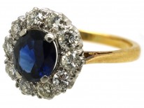 18ct Gold, Sapphire & Diamond Cluster Ring