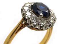 18ct Gold, Sapphire & Diamond Cluster Ring