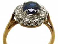 18ct Gold, Sapphire & Diamond Cluster Ring