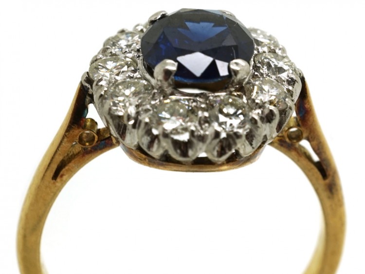 18ct Gold, Sapphire & Diamond Cluster Ring