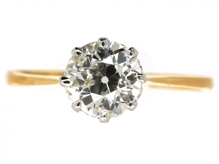 18ct Gold & Platinum Diamond Solitaire Ring