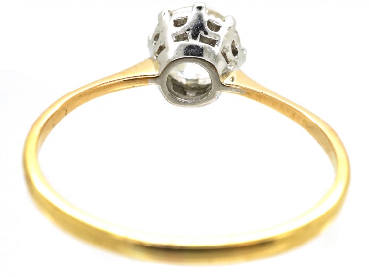 18ct Gold & Platinum Diamond Solitaire Ring