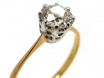 18ct Gold & Platinum Diamond Solitaire Ring