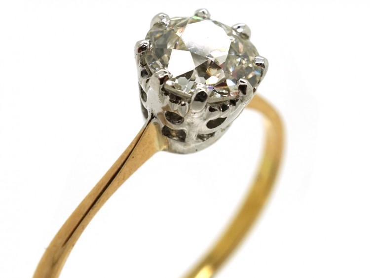 18ct Gold & Platinum Diamond Solitaire Ring