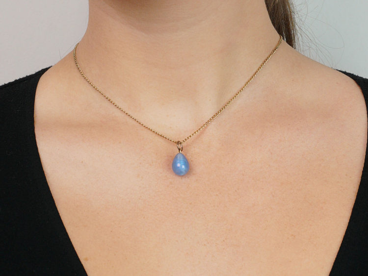 Pale Blue Spun Glass Egg Charm