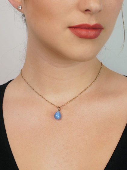 Pale Blue Spun Glass Egg Charm