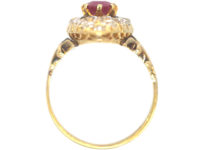 Edwardian 18ct Gold, Ruby & Diamond Marquise Ring