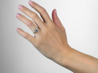 18ct Gold Ruby & Diamond Cluster Ring With Diamond Shoulders