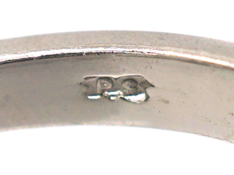 Millenium Platinum & Diamond Solitaire Ring With Diamond Baguette Shoulders