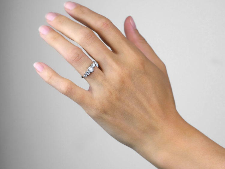 18ct Gold & Platinum, Diamond Five Stone Ring