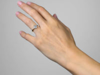 Edwardian 18ct Gold & Platinum, Diamond Cluster Ring With Diamond Shoulders