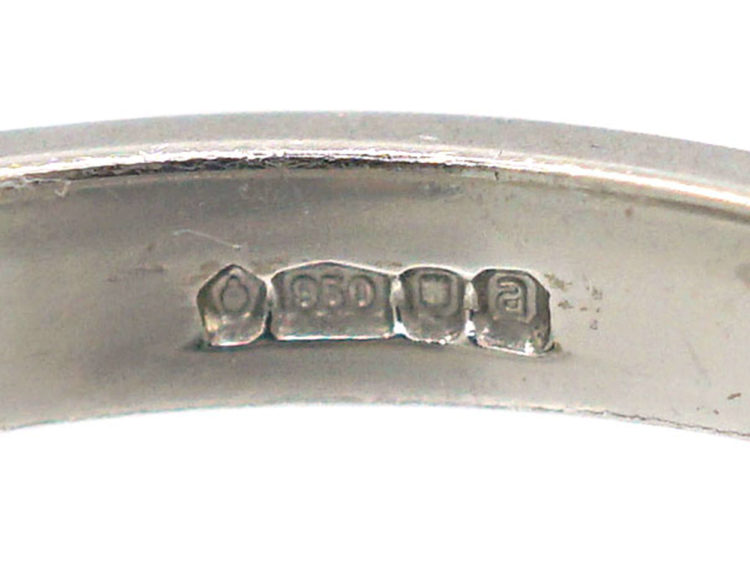 Millenium Platinum & Diamond Solitaire Ring With Diamond Baguette Shoulders