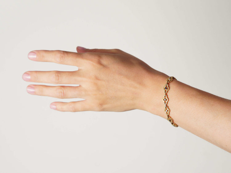 French 18ct Gold Sapphire & Diamond Bracelet