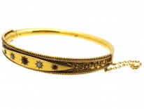 Victorian 15ct Gold, Diamond & Ruby Bangle